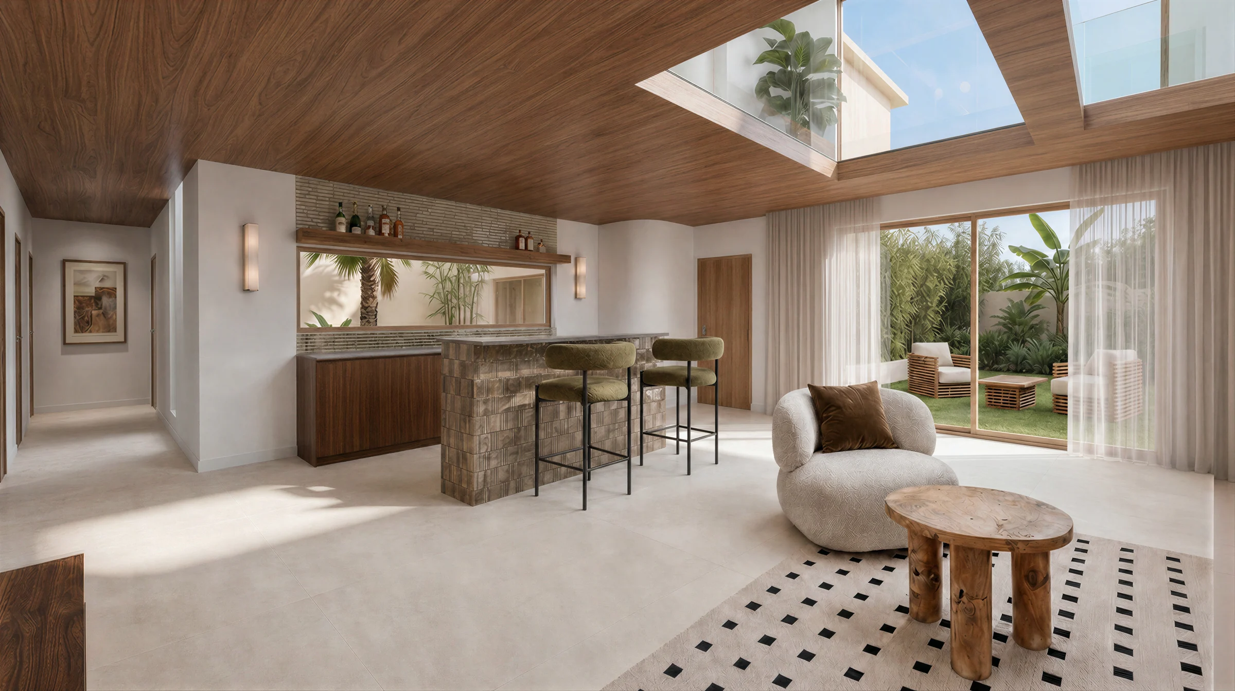 Gros plan du bar, Villa Horizon